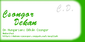 csongor dekan business card