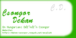 csongor dekan business card